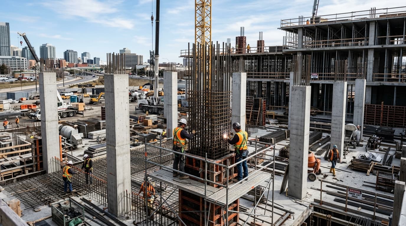 Civil engineering infrastructure construction site in Bangladesh